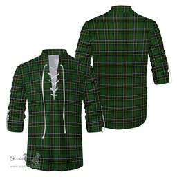 ScotsTee Shop Scottish MacAlpin Modern Clan Tartan Mens Scottish Jacobite Ghillie Casual Shirt