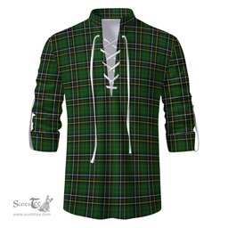 ScotsTee Shop Scottish MacAlpin Modern Clan Tartan Mens Scottish Jacobite Ghillie Casual Shirt