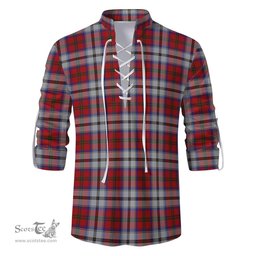 ScotsTee Shop Scottish MacCulloch Dress Clan Tartan Mens Scottish Jacobite Ghillie Casual Shirt