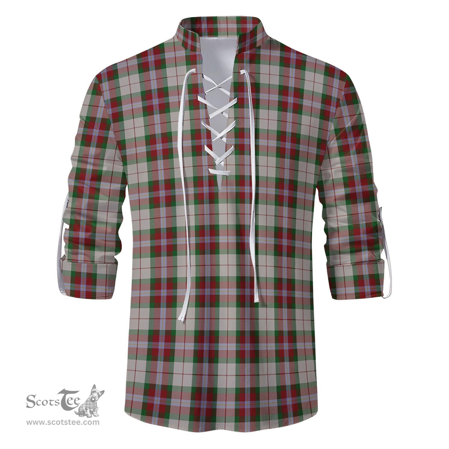 ScotsTee Shop Scottish MacLean Dress Clan Tartan Mens Scottish Jacobite Ghillie Casual Shirt