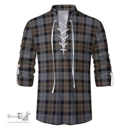 ScotsTee Shop Scottish MacKay Weathered Clan Tartan Mens Scottish Jacobite Ghillie Casual Shirt