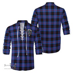 ScotsTee Shop Scottish Maule Clan Crest Tartan Mens Scottish Jacobite Ghillie Casual Shirt