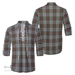 ScotsTee Shop Scottish MacBain Dress Clan Tartan Mens Scottish Jacobite Ghillie Casual Shirt