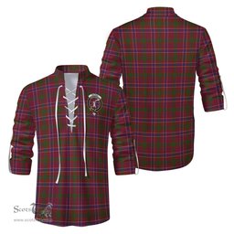 ScotsTee Shop Scottish MacRae Red Clan Crest Tartan Mens Scottish Jacobite Ghillie Casual Shirt