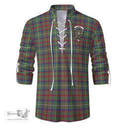 ScotsTee Shop Scottish Shaw Green Modern Clan Crest Tartan Mens Scottish Jacobite Ghillie Casual Shirt
