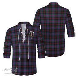 ScotsTee Shop Scottish Nairn Clan Crest Tartan Mens Scottish Jacobite Ghillie Casual Shirt