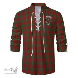 ScotsTee Shop Scottish MacAulay Clan Crest Tartan Mens Scottish Jacobite Ghillie Casual Shirt