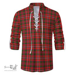 ScotsTee Shop Scottish MacKinnon Modern Clan Tartan Mens Scottish Jacobite Ghillie Casual Shirt