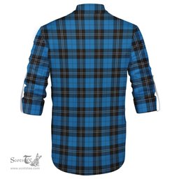 ScotsTee Shop Scottish Ramsay Blue Ancient Clan Crest Tartan Mens Scottish Jacobite Ghillie Casual Shirt