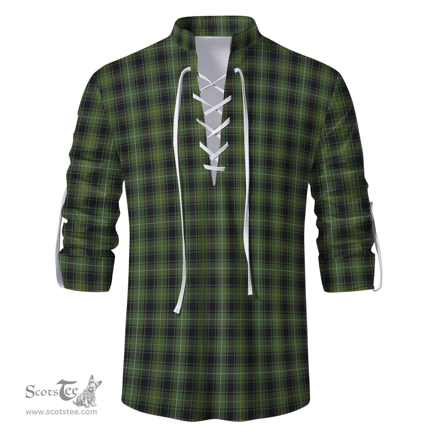 ScotsTee Shop Scottish MacIver Hunting Clan Tartan Mens Scottish Jacobite Ghillie Casual Shirt