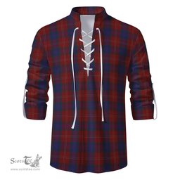ScotsTee Shop Scottish MacEdward Clan Tartan Mens Scottish Jacobite Ghillie Casual Shirt