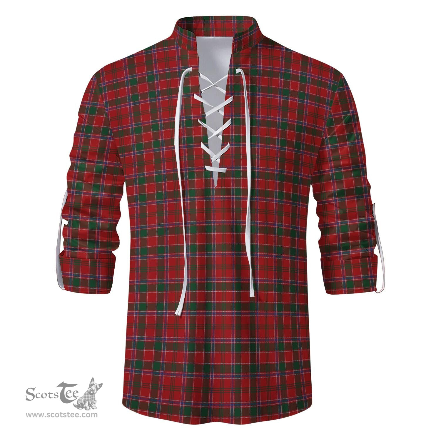 ScotsTee Shop Scottish Dalzell (Dalziel) Clan Tartan Mens Scottish Jacobite Ghillie Casual Shirt