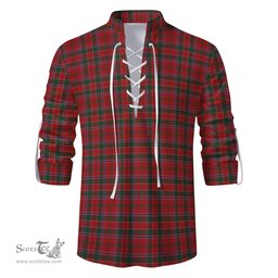 ScotsTee Shop Scottish Dalzell (Dalziel) Clan Tartan Mens Scottish Jacobite Ghillie Casual Shirt