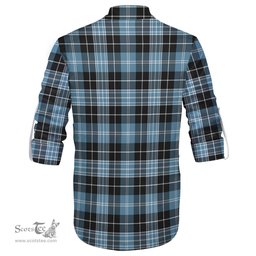 ScotsTee Shop Scottish Clark (Lion) Ancient Clan Crest Tartan Mens Scottish Jacobite Ghillie Casual Shirt