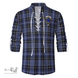 ScotsTee Shop Scottish Clark (Lion) Clan Crest Tartan Mens Scottish Jacobite Ghillie Casual Shirt