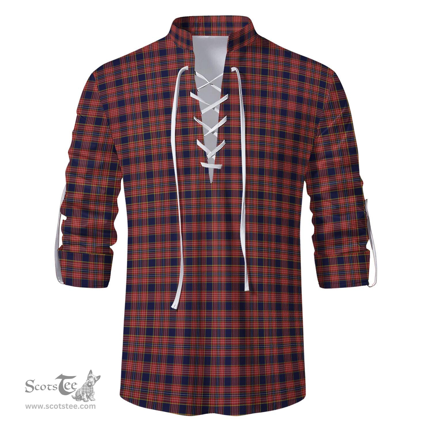 ScotsTee Shop Scottish Ogilvie (Ogilvy) Clan Tartan Mens Scottish Jacobite Ghillie Casual Shirt