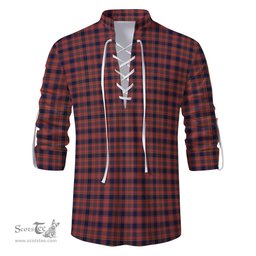 ScotsTee Shop Scottish Ogilvie (Ogilvy) Clan Tartan Mens Scottish Jacobite Ghillie Casual Shirt