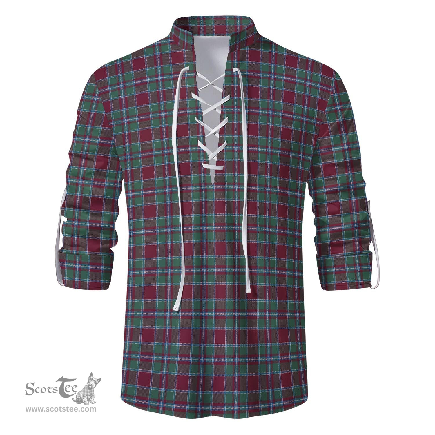 ScotsTee Shop Scottish Spens (Spence) Clan Tartan Mens Scottish Jacobite Ghillie Casual Shirt