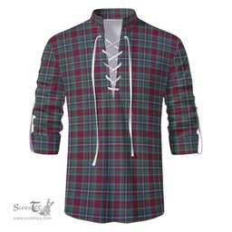 ScotsTee Shop Scottish Spens (Spence) Clan Tartan Mens Scottish Jacobite Ghillie Casual Shirt