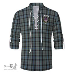 ScotsTee Shop Scottish Ogilvie (Ogilvy) Hunting Clan Crest Tartan Mens Scottish Jacobite Ghillie Casual Shirt
