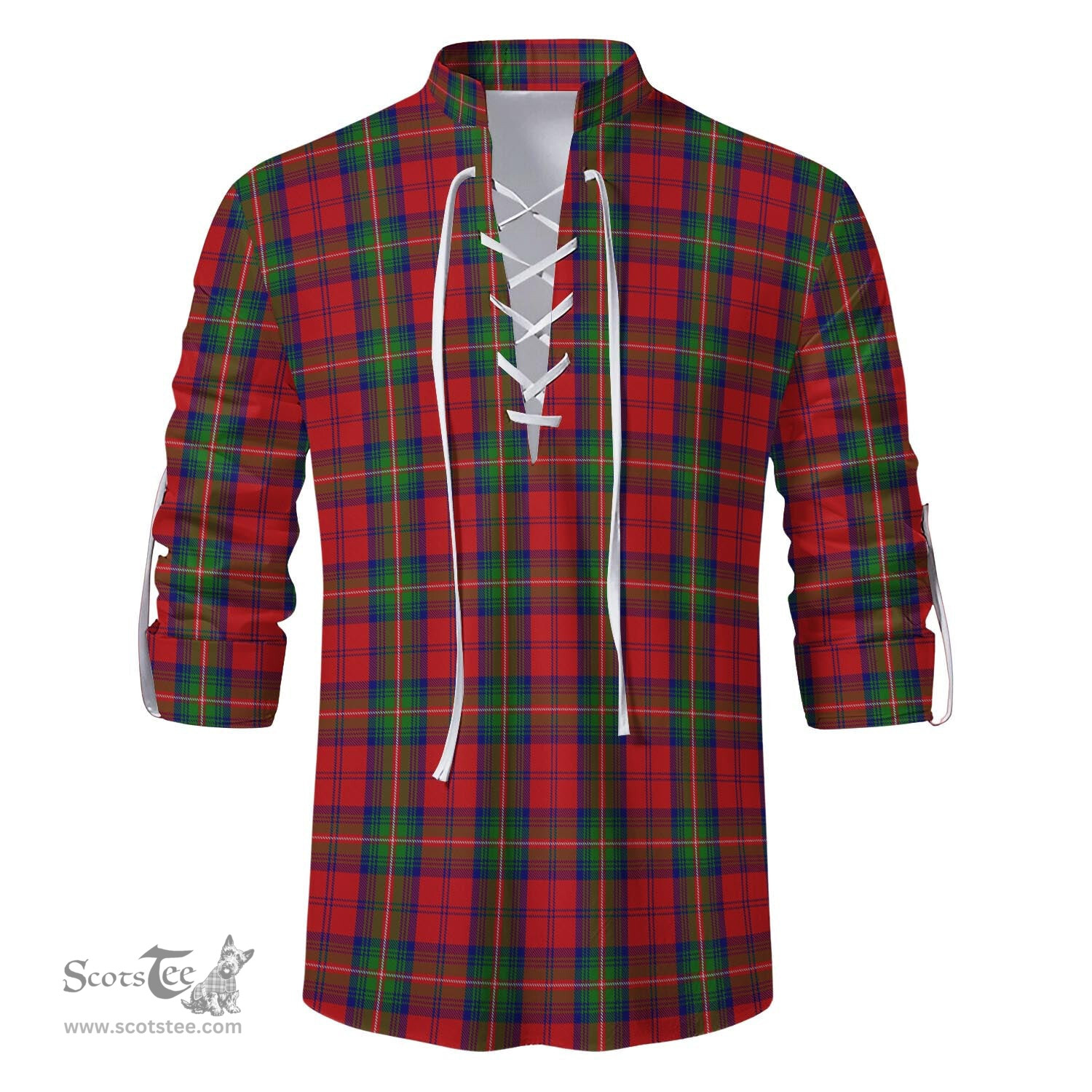 ScotsTee Shop Scottish Waddell (Fife), Greg Clan Tartan Mens Scottish Jacobite Ghillie Casual Shirt