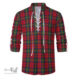 ScotsTee Shop Scottish Waddell (Fife), Greg Clan Tartan Mens Scottish Jacobite Ghillie Casual Shirt