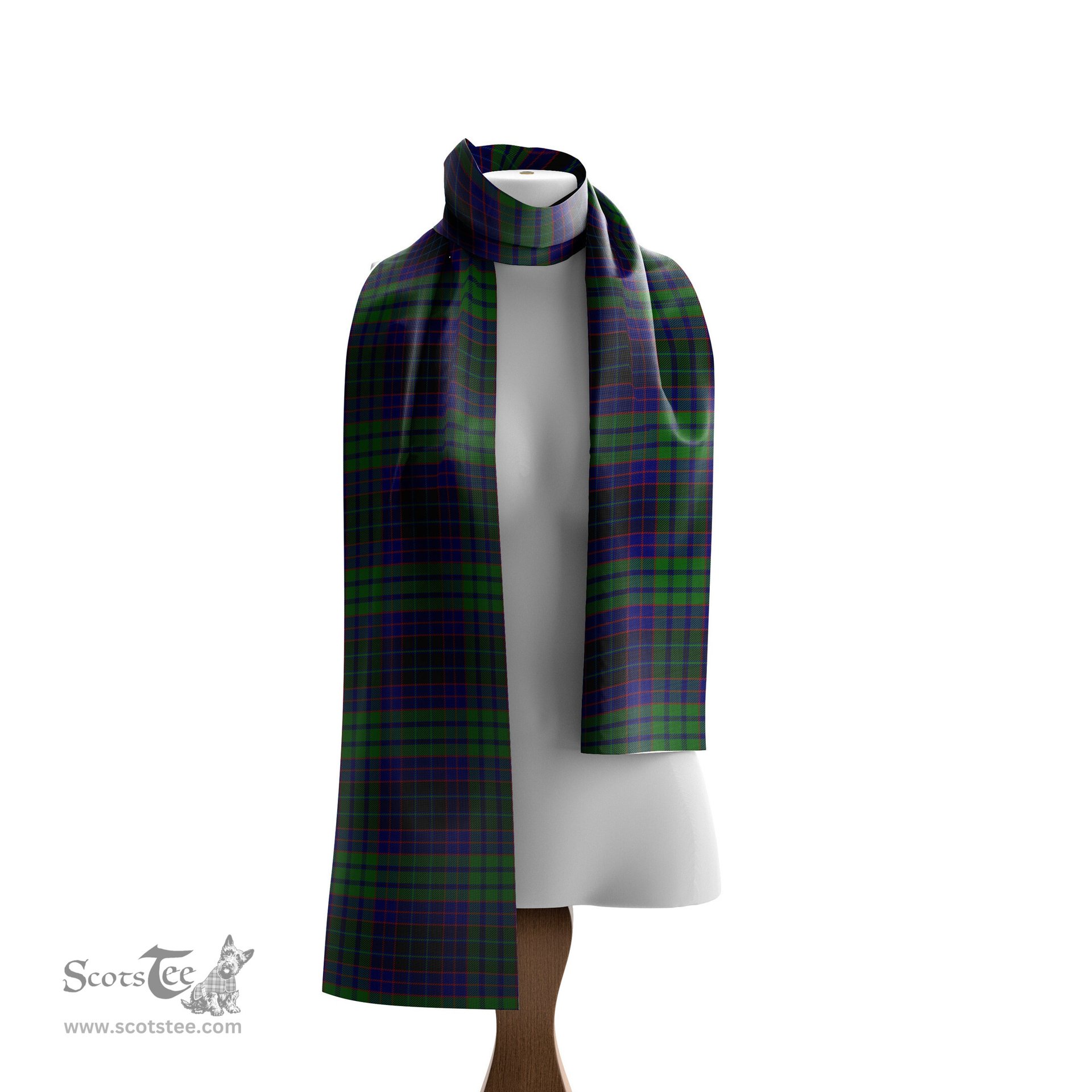 Scottish Lumsden Green Tartan Scarf Womens Plaid Silk Scarves Scotstee Shop - Tartan Plaid - scotstee.com