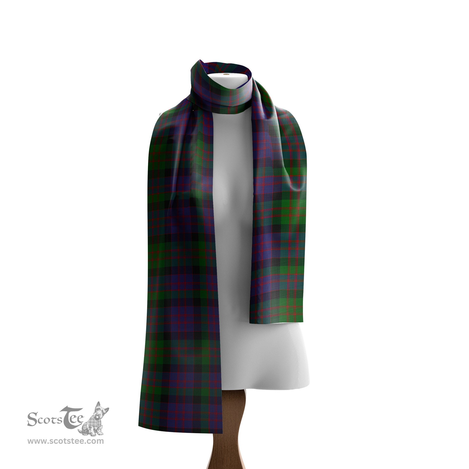 Scottish MacDonald Tartan Scarf Womens Plaid Silk Scarves Scotstee Shop - Tartan Plaid - scotstee.com