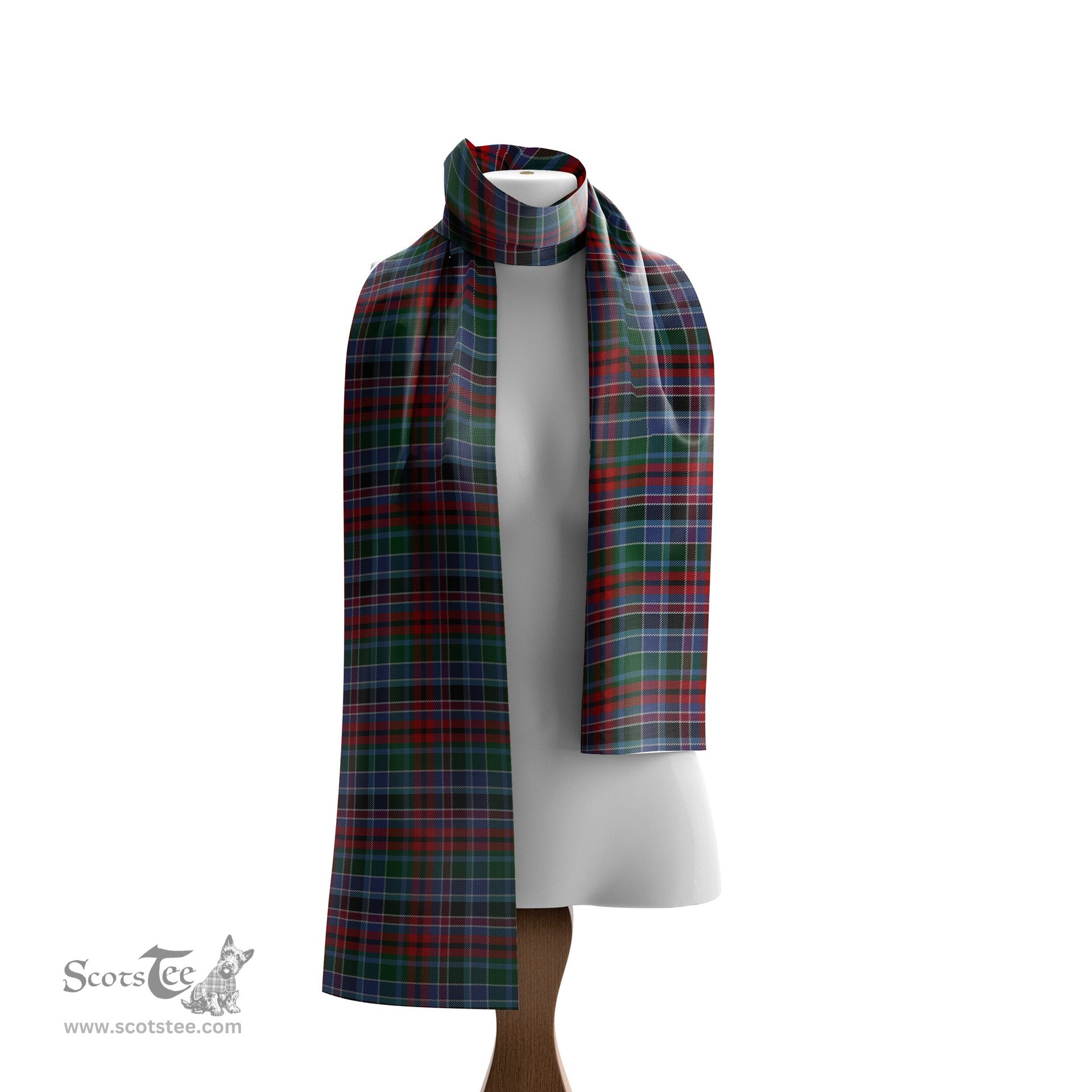 Scottish Gordon Red Tartan Scarf Womens Plaid Silk Scarves Scotstee Shop - Tartan Plaid - scotstee.com