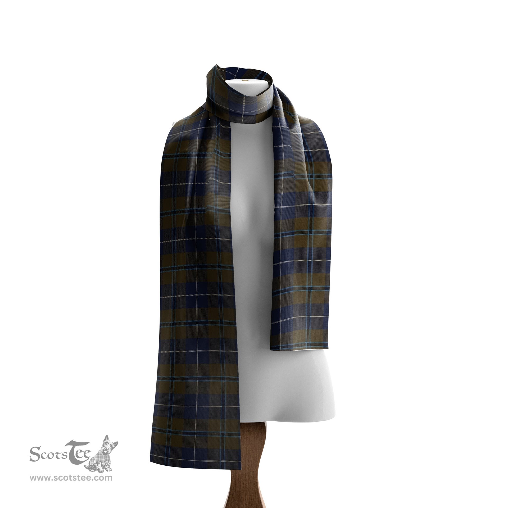 Scottish Douglas Brown Tartan Scarf Womens Plaid Silk Scarves Scotstee Shop - Tartan Plaid - scotstee.com