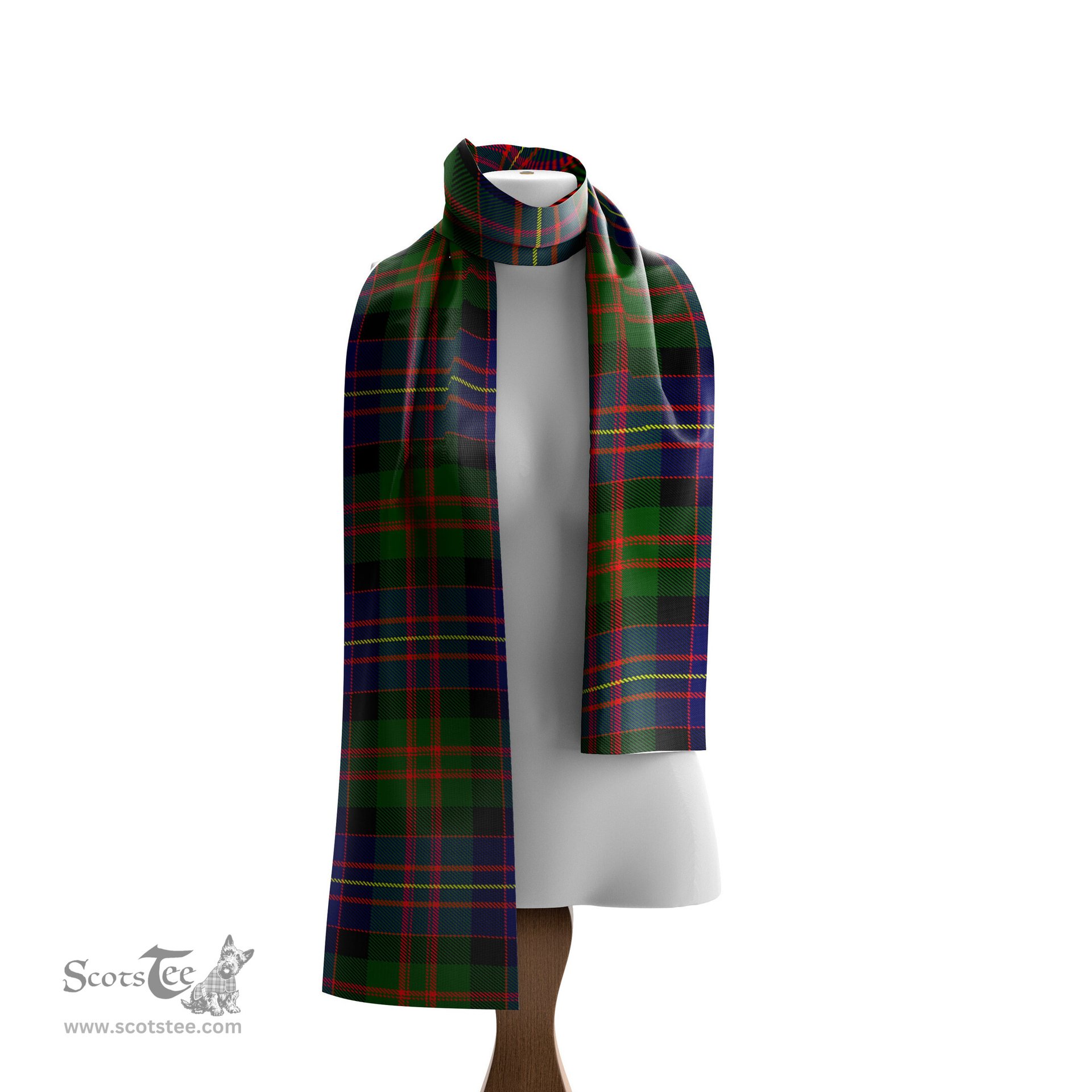 Scottish Chalmers Modern Tartan Scarf Womens Plaid Silk Scarves Scotstee Shop - Tartan Plaid - scotstee.com