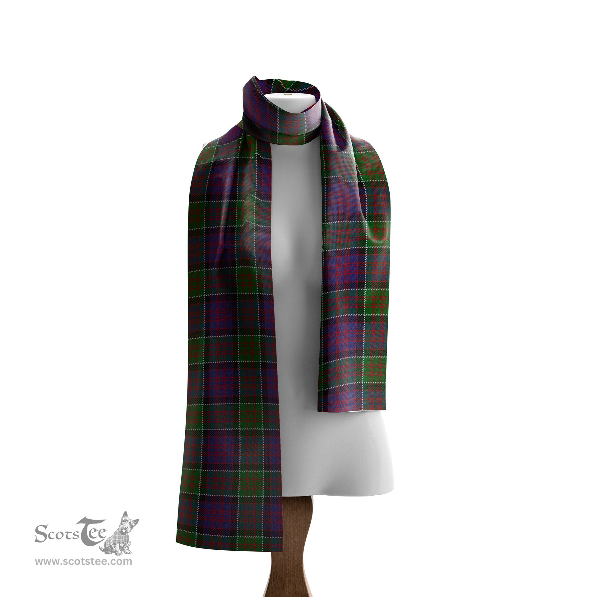 Scottish MacDonald of Clan Ranald Modern Tartan Scarf Womens Plaid Silk Scarves Scotstee Shop - Tartan Plaid - scotstee.com
