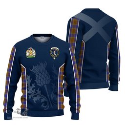 ScotsTee Shop Scottish Balfour Modern Clan Scottish Crest and Scottish Thistle Sport Tartan Sweatshirt