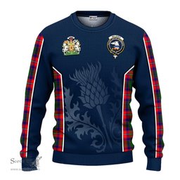ScotsTee Shop Scottish Belshes Clan Scottish Crest and Scottish Thistle Sport Tartan Sweatshirt