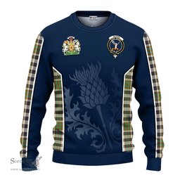ScotsTee Shop Scottish Burns Check Clan Scottish Crest and Scottish Thistle Sport Tartan Sweatshirt