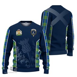 ScotsTee Shop Scottish Barclay Hunting Ancient Clan Scottish Crest and Scottish Thistle Sport Tartan Sweatshirt