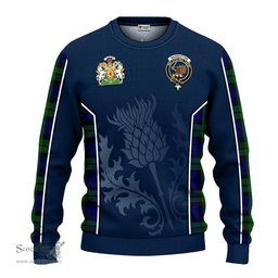 ScotsTee Shop Scottish Bannatyne Clan Scottish Crest and Scottish Thistle Sport Tartan Sweatshirt