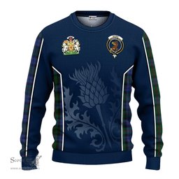 ScotsTee Shop Scottish Baird Clan Scottish Crest and Scottish Thistle Sport Tartan Sweatshirt