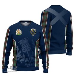 ScotsTee Shop Scottish Buchan Ancient Clan Scottish Crest and Scottish Thistle Sport Tartan Sweatshirt