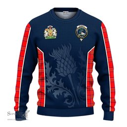 ScotsTee Shop Scottish Burnett Modern Clan Scottish Crest and Scottish Thistle Sport Tartan Sweatshirt