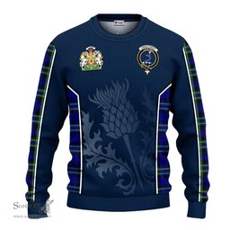 ScotsTee Shop Scottish Arbuthnot Modern Clan Scottish Crest and Scottish Thistle Sport Tartan Sweatshirt