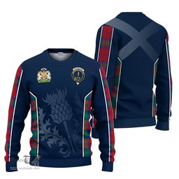 ScotsTee Shop Scottish Auchinleck Clan Scottish Crest and Scottish Thistle Sport Tartan Sweatshirt