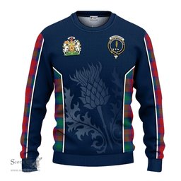 ScotsTee Shop Scottish Auchinleck Clan Scottish Crest and Scottish Thistle Sport Tartan Sweatshirt