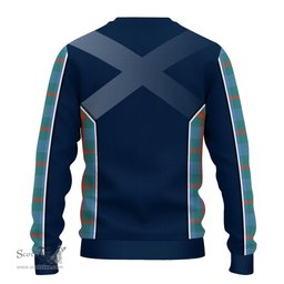 ScotsTee Shop Scottish Agnew Ancient Clan Scottish Crest and Scottish Thistle Sport Tartan Sweatshirt