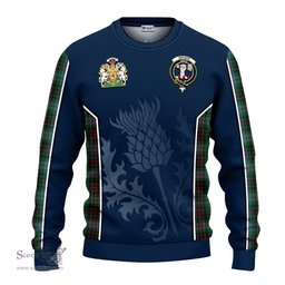 ScotsTee Shop Scottish Brodie Hunting Clan Scottish Crest and Scottish Thistle Sport Tartan Sweatshirt