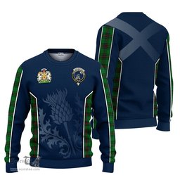 ScotsTee Shop Scottish Anstruther Clan Scottish Crest and Scottish Thistle Sport Tartan Sweatshirt