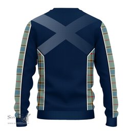 ScotsTee Shop Scottish Balfour Blue Clan Scottish Crest and Scottish Thistle Sport Tartan Sweatshirt