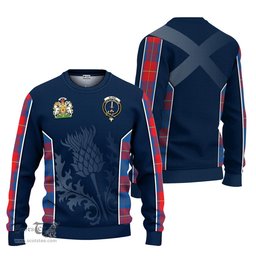 ScotsTee Shop Scottish Blane Clan Scottish Crest and Scottish Thistle Sport Tartan Sweatshirt