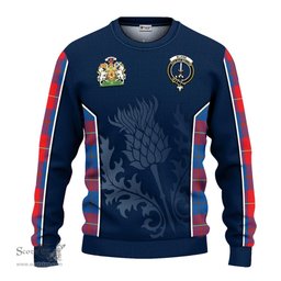 ScotsTee Shop Scottish Blane Clan Scottish Crest and Scottish Thistle Sport Tartan Sweatshirt