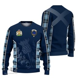 ScotsTee Shop Scottish Clark (Lion) Ancient Clan Scottish Crest and Scottish Thistle Sport Tartan Sweatshirt